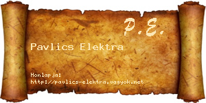 Pavlics Elektra névjegykártya